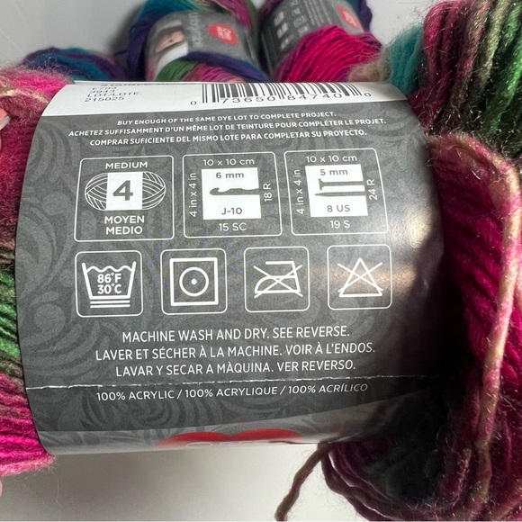 Yarn 4 Redheart Unforgettable Stained Glass yarn medium weight 270 ea colorful - Picture 12 of 12